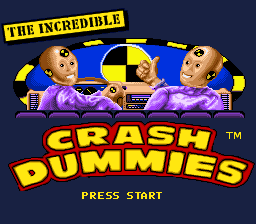 Incredible Crash Dummies, The (Europe) Title Screen